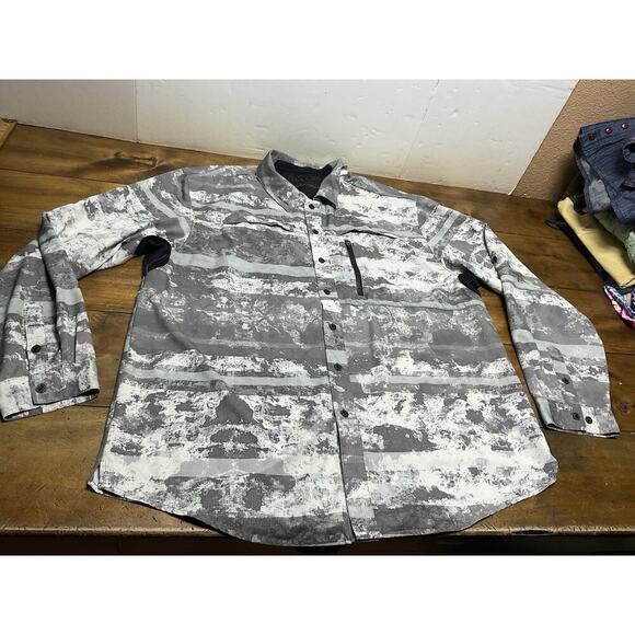 PELAGIC Eclipse Pro Series Guide Shirt 2XL Gray Camo Button Up Long Sleeve - Picture 1 of 16